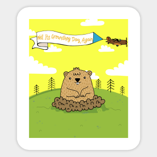 Happy groundhog day cute colorful holiday shirt Sticker